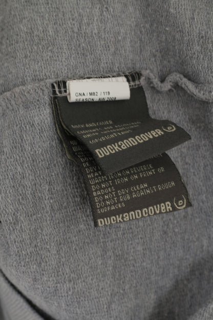 Duck and Cover Men XL (L) Sweatshirt Grey Cotton Noble Style Full Zipper Army Top