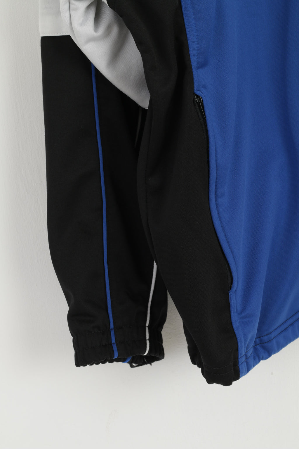 Reebok Men M Sweatshirt Black Shiny Vintage Full Zipper Logo Tracksuit Top