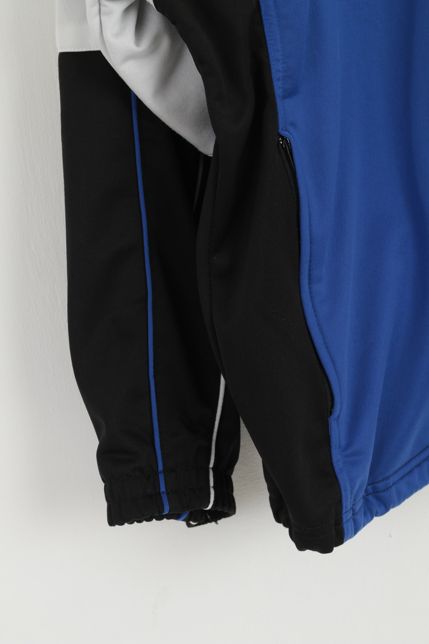 Reebok Men M Sweatshirt Black Shiny Vintage Full Zipper Logo Tracksuit Top