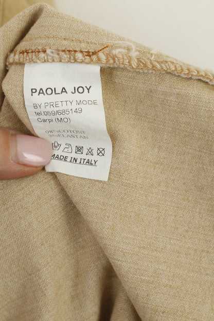 Pretty Mode Paola Joy Women 23 XL Coat Beige Cotton Denim Detailed Buttons