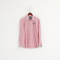 Gaastra Men XL Casual Shirt Pink Striped Cotton North Peninsula Island Long Sleeve Top