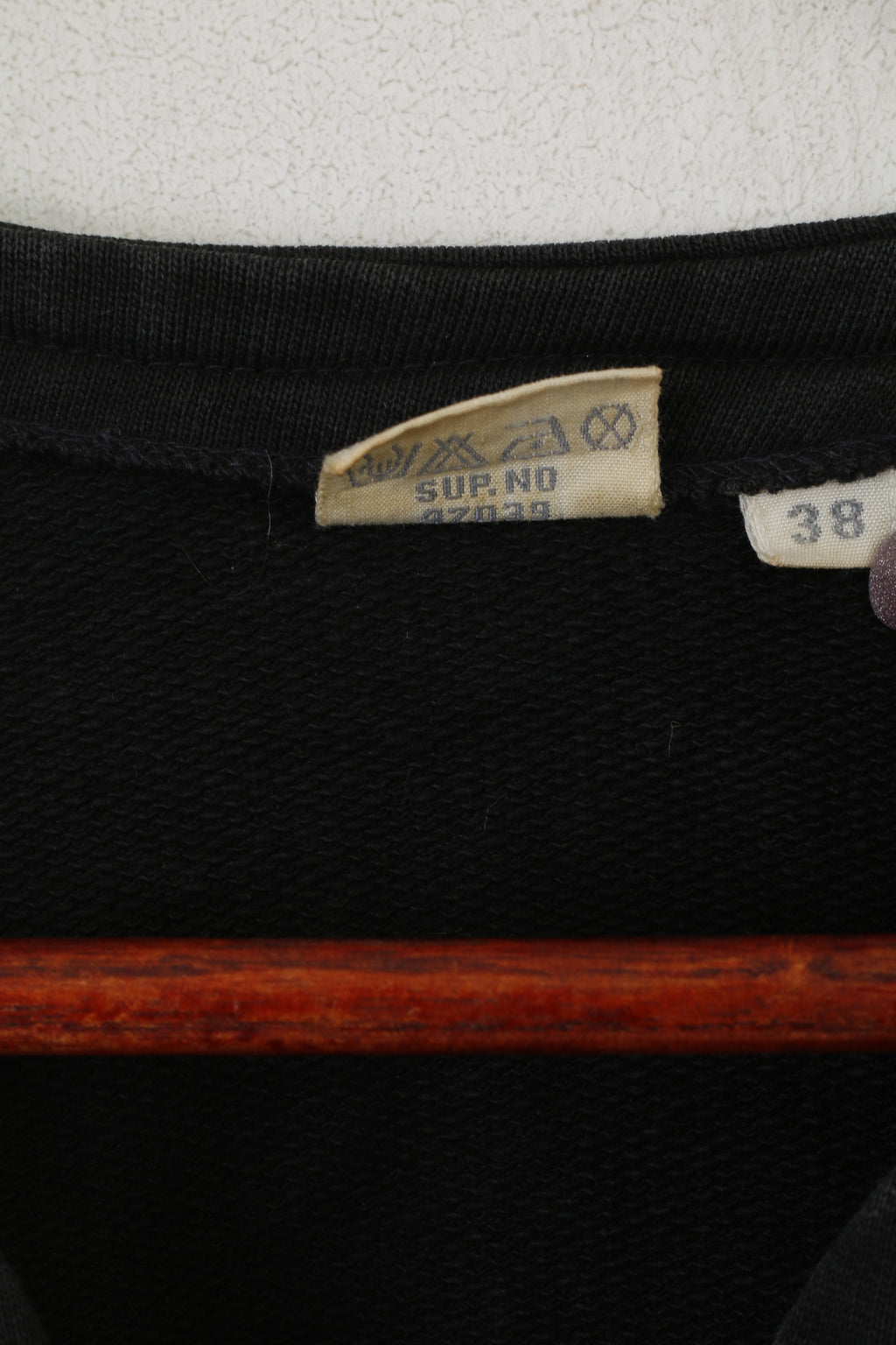 Blazer vintage da donna 38 M. Top in cotone nero con gemme di perle e spalline vintage