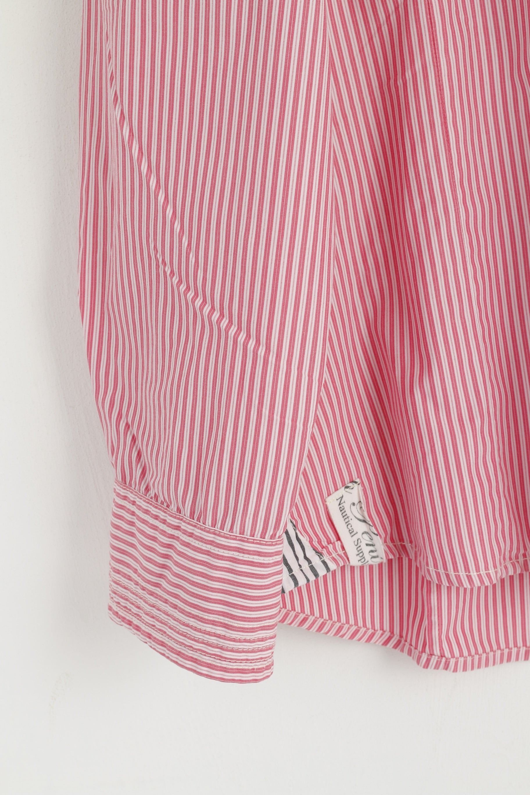 Gaastra Men XL Casual Shirt Pink Striped Cotton North Peninsula Island Long Sleeve Top