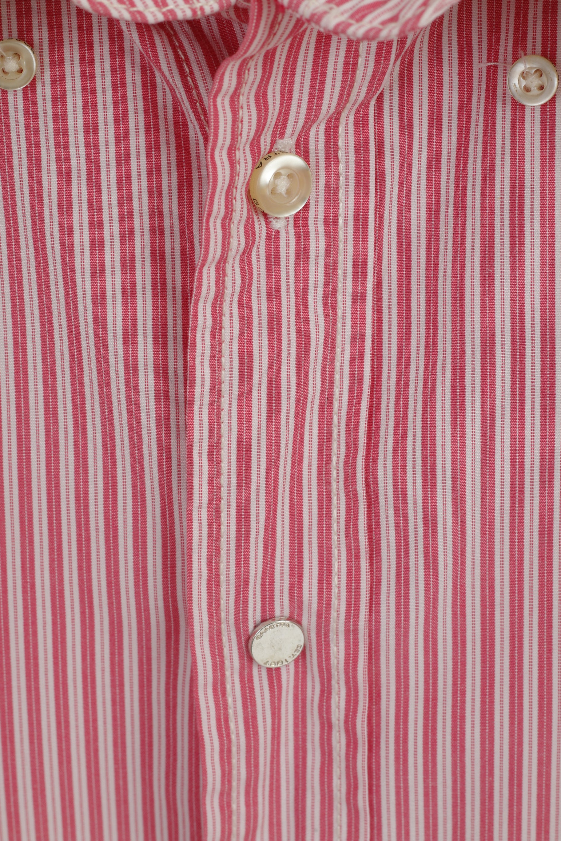 Gaastra Men XL Casual Shirt Pink Striped Cotton North Peninsula Island Long Sleeve Top