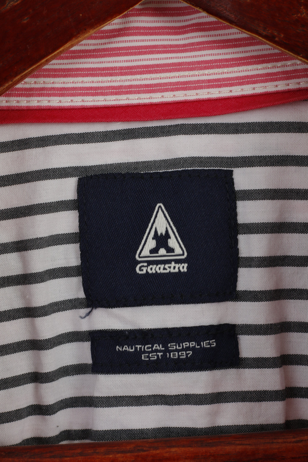 Gaastra Men XL Casual Shirt Pink Striped Cotton North Peninsula Island Long Sleeve Top