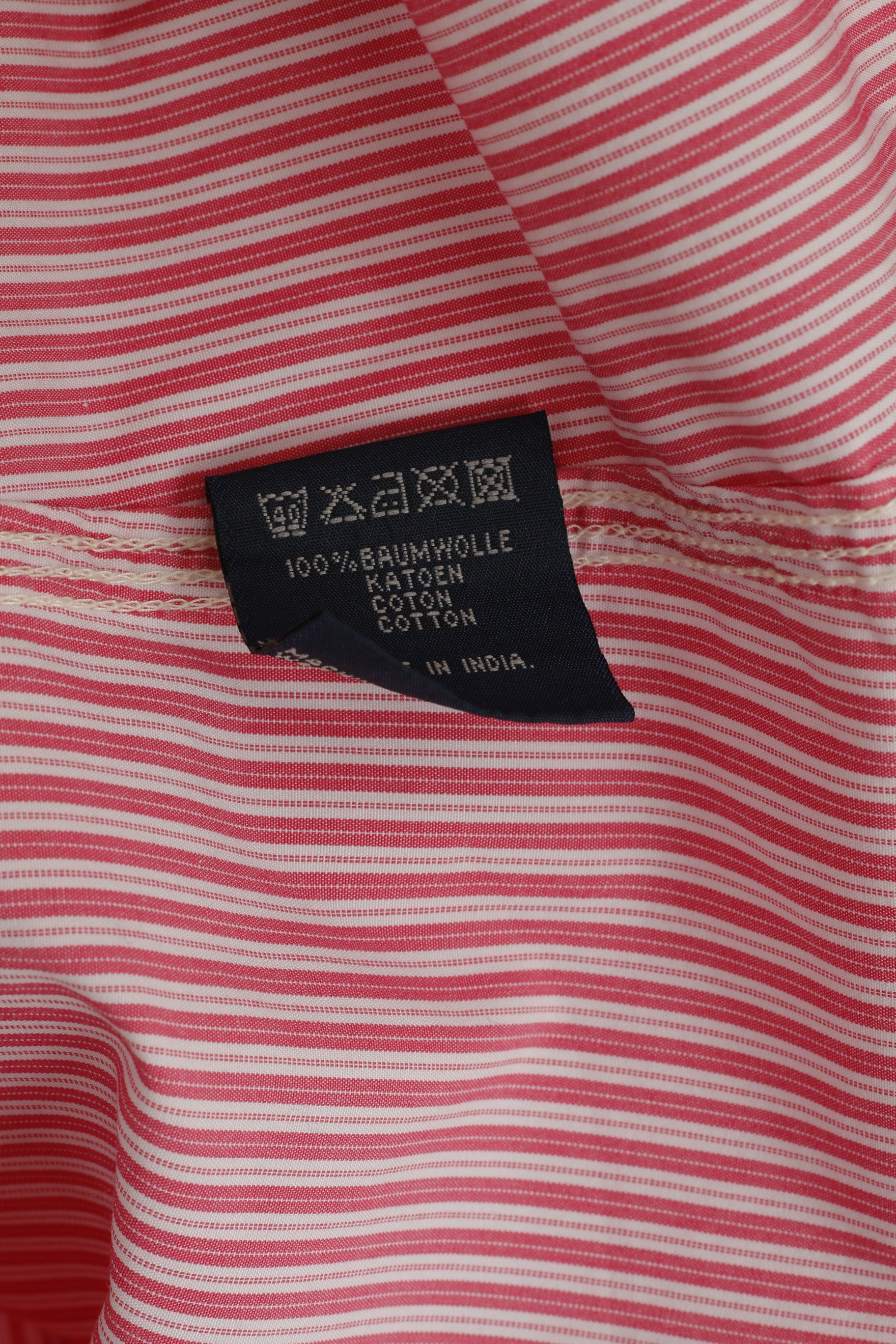 Gaastra Men XL Casual Shirt Pink Striped Cotton North Peninsula Island Long Sleeve Top