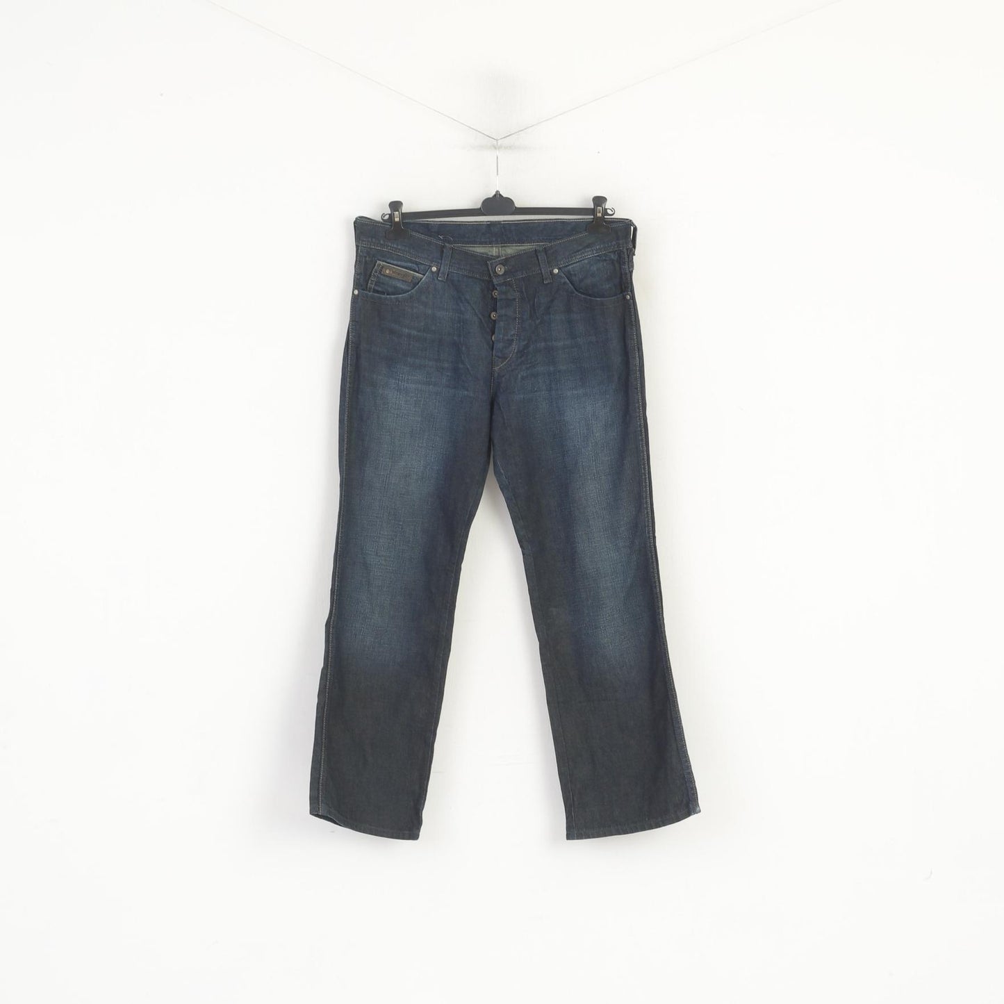 Pantaloni Wrangler Uomo 36 Jeans Pantaloni classici Roxboro vintage in cotone denim blu scuro