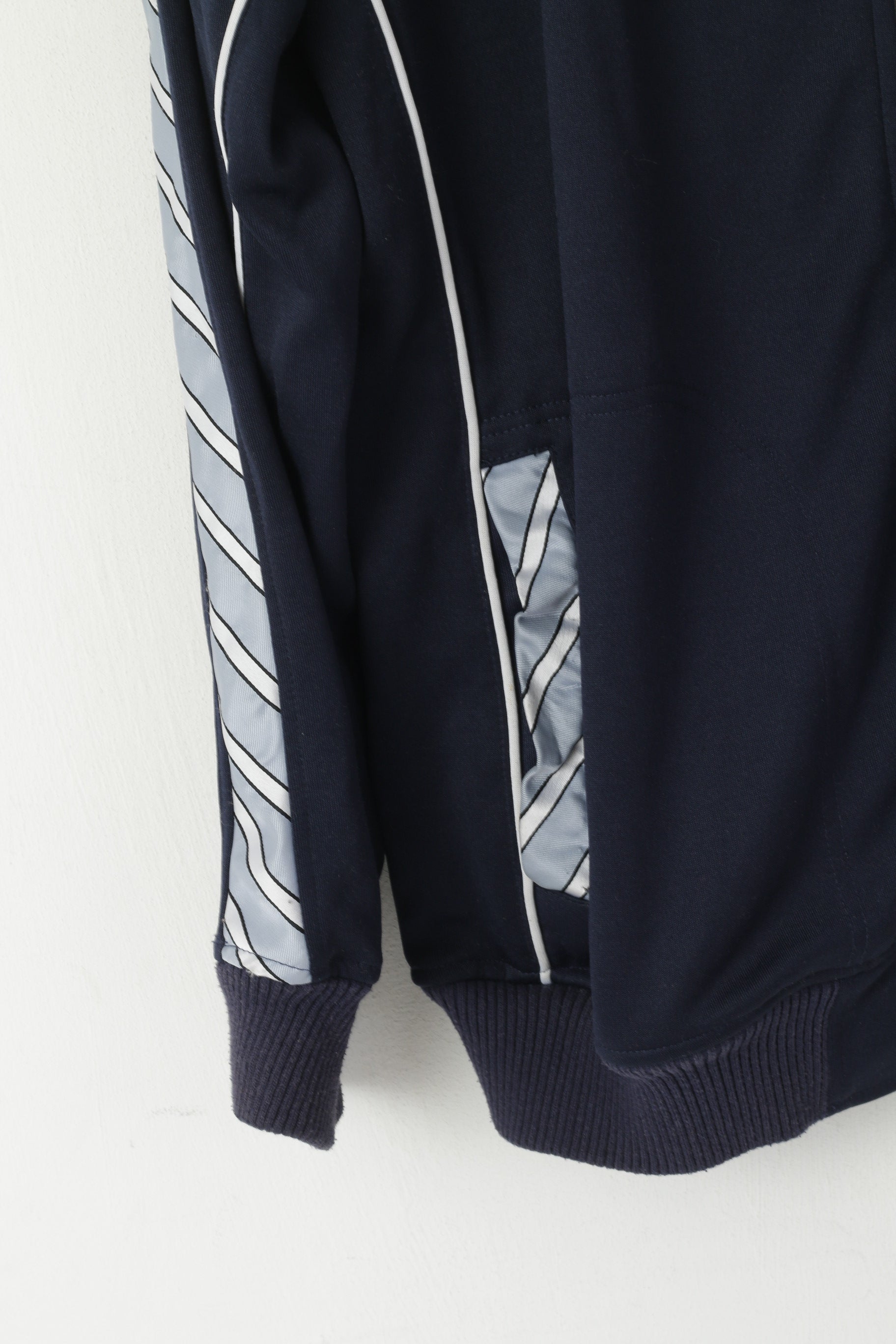 Ecko Unltd. Men M Sweatshirt Navy Shiny 1972 Retro Full Zipper Rhino Brand Track Top