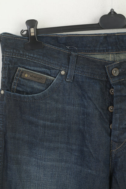 Pantaloni Wrangler Uomo 36 Jeans Pantaloni classici Roxboro vintage in cotone denim blu scuro