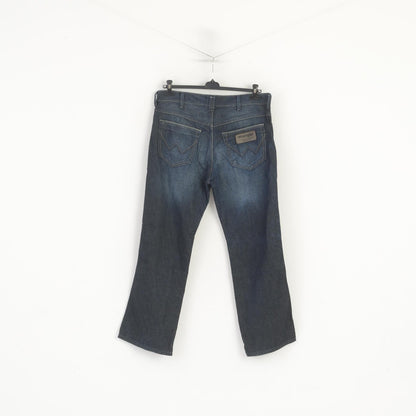 Wrangler Hommes 36 Jeans Pantalon Marine Denim Coton Vintage Roxboro Pantalon Classique