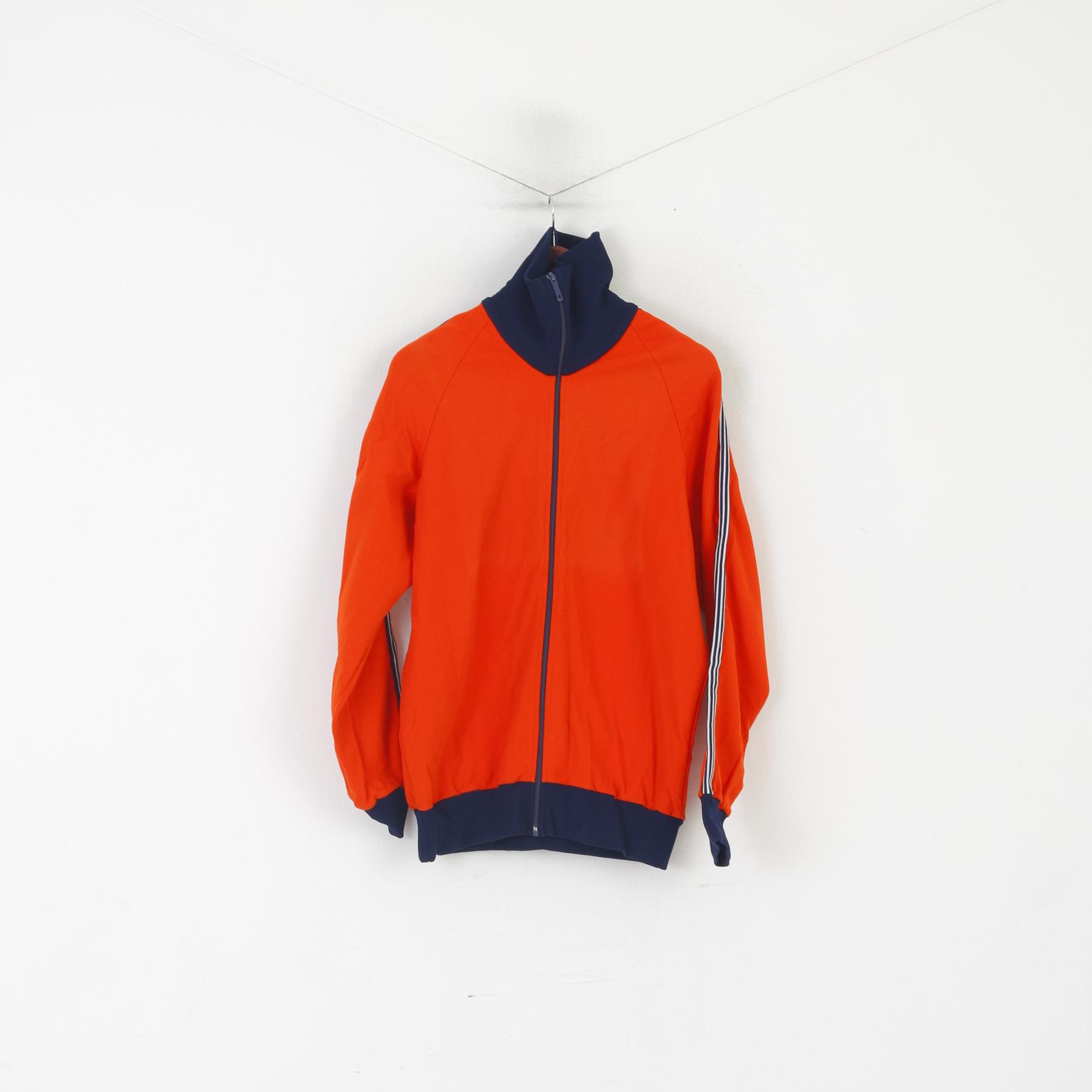 Ruff mit Gesunheitsschutz Men 8 L Sweatshirt Orange Nylon Vintage 80s Full Zipper Top