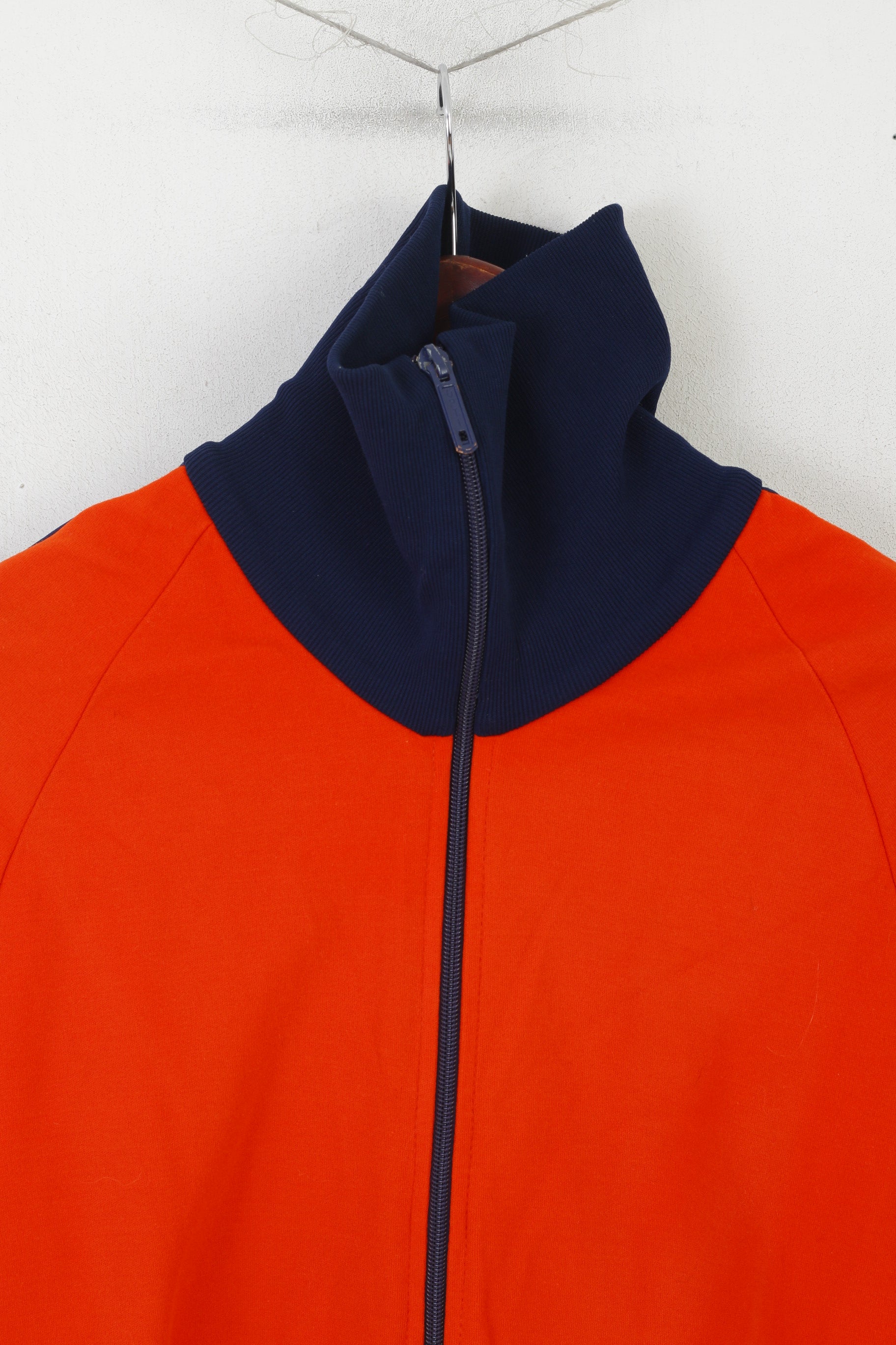 Ruff mit Gesunheitsschutz Men 8 L Sweatshirt Orange Nylon Vintage 80s Full Zipper Top
