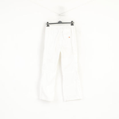 Nike Women L 173 Trousers White Cotton Thin Sportswear Training Pants
