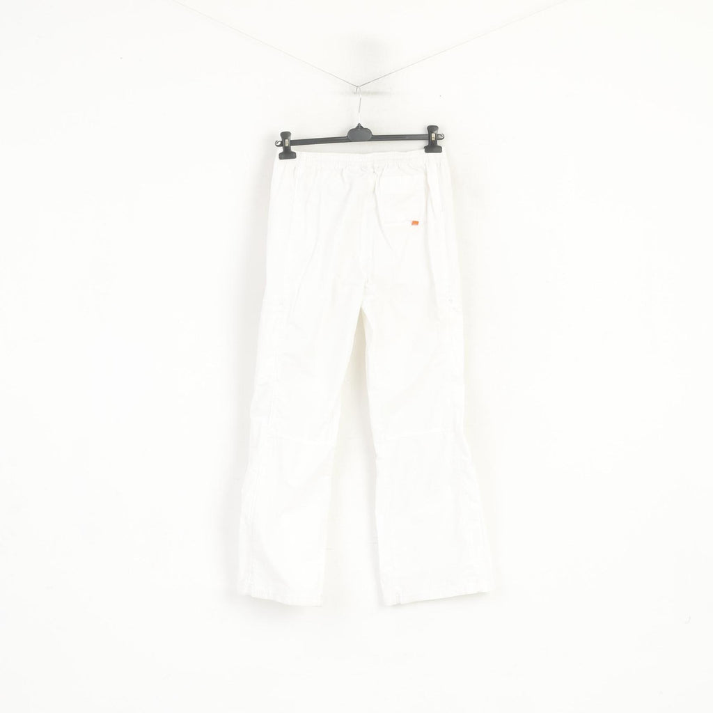 Nike Women L 173 Trousers White Cotton Thin Sportswear Training Pants