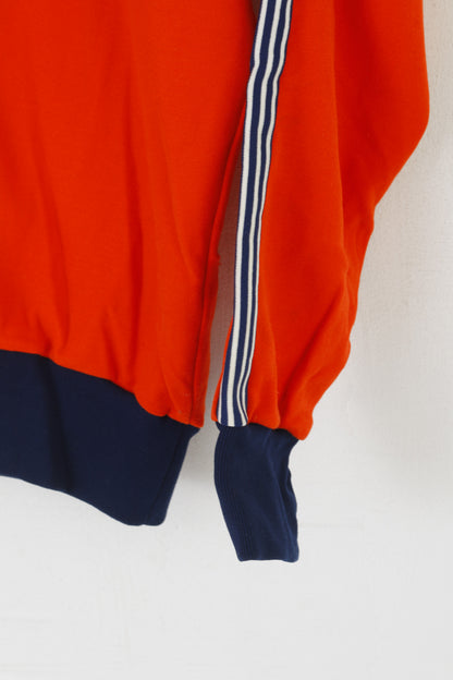 Ruff mit Gesunheitsschutz Felpa da uomo 8 L in nylon arancione vintage anni '80 con cerniera intera