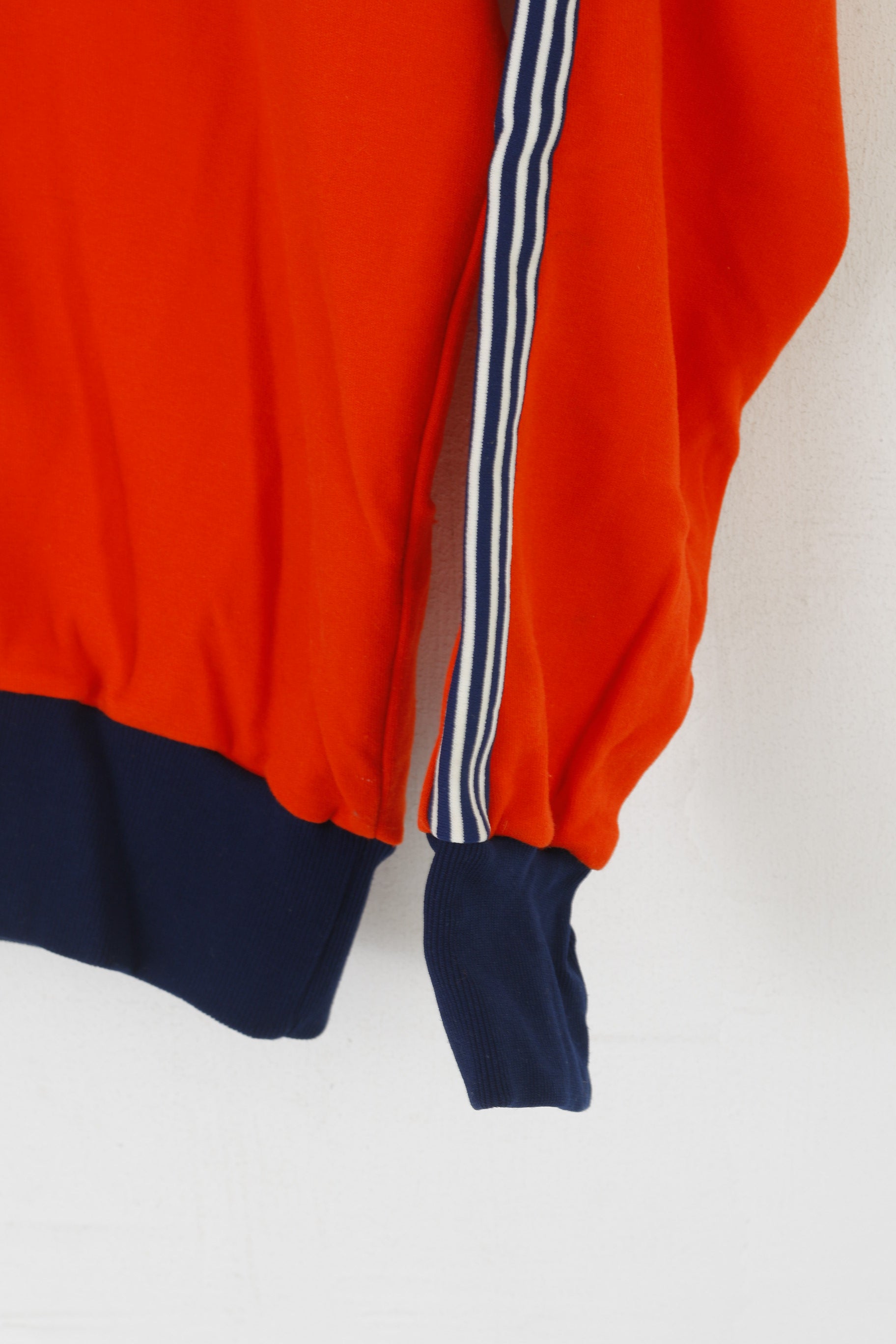 Ruff mit Gesunheitsschutz Men 8 L Sweatshirt Orange Nylon Vintage 80s Full Zipper Top