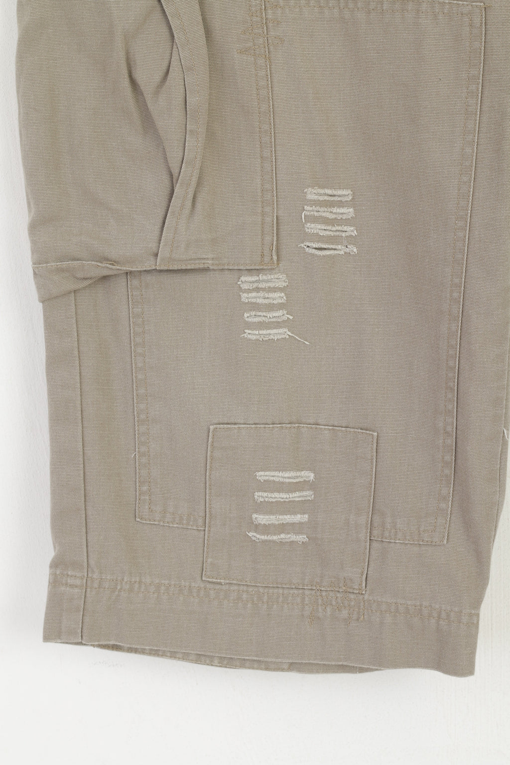 Plusminus By Chiemsee Hommes XL Short Beige Coton Cargo Combat Brodé