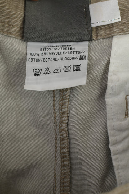 Plusminus By Chiemsee Pantaloncini XL da uomo in cotone beige Cargo Combat ricamato
