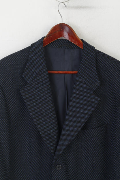 Ritex Uomo 42 Blazer Navy Lana Cashmere Giacca monopetto vintage Svizzera