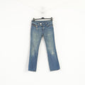 Diesel Industry Women 30 Jeans Trousers Navy Denim Cotton Bootcut Low Waist Pants