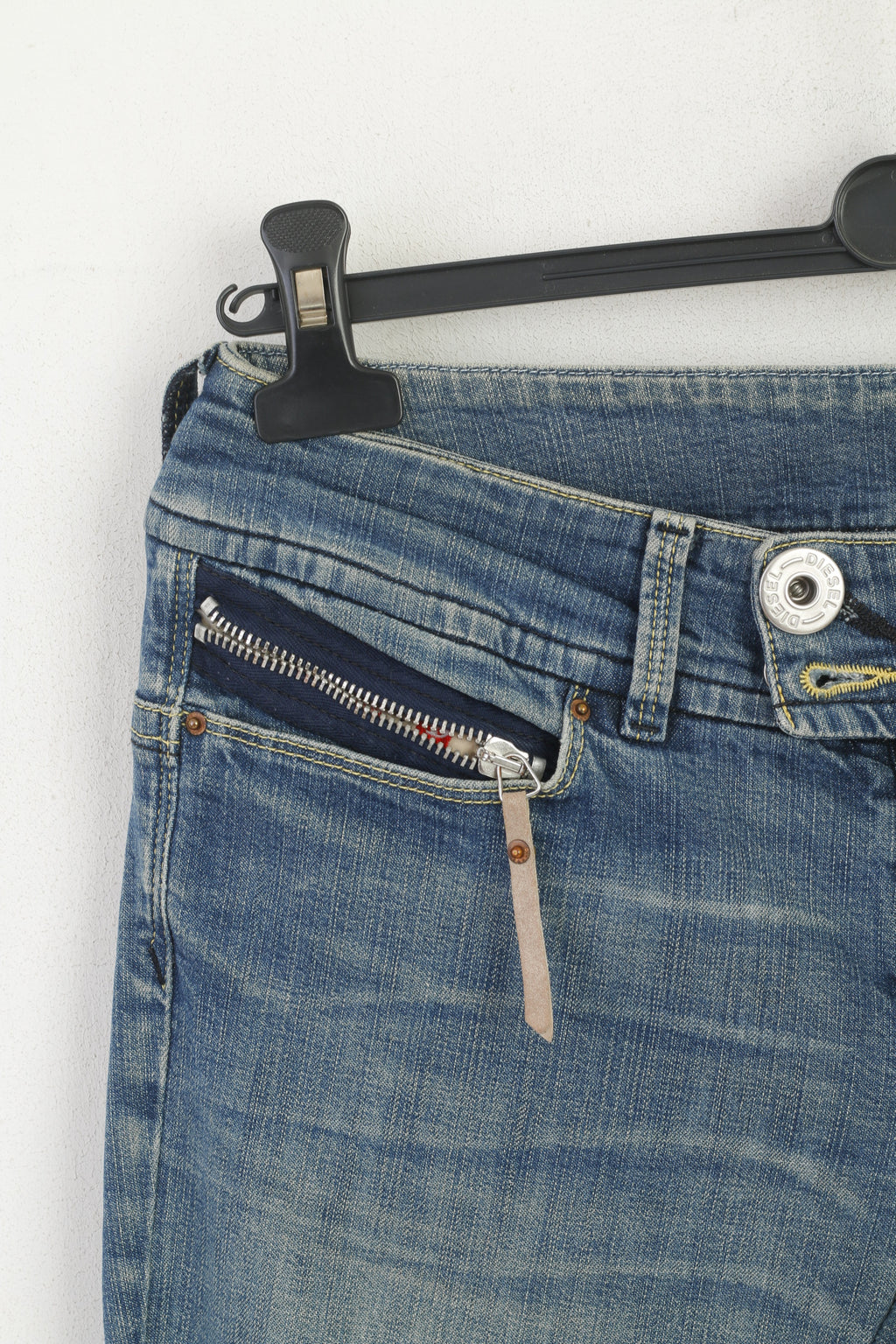 Diesel Industry Donna 30 Pantaloni Jeans Pantaloni a vita bassa in cotone denim blu scuro