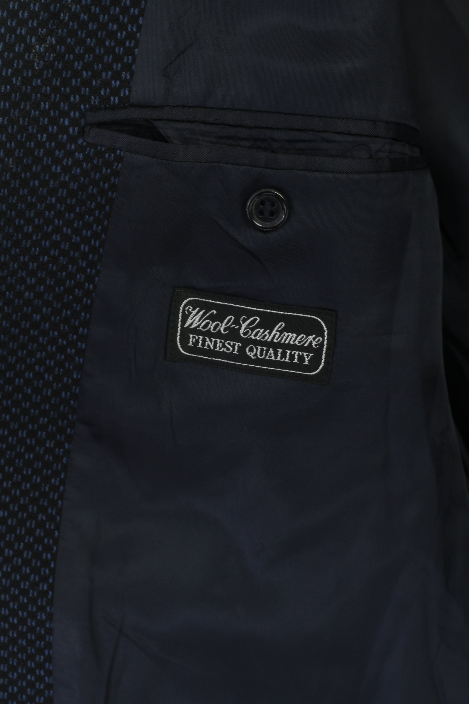 Ritex Uomo 42 Blazer Navy Lana Cashmere Giacca monopetto vintage Svizzera