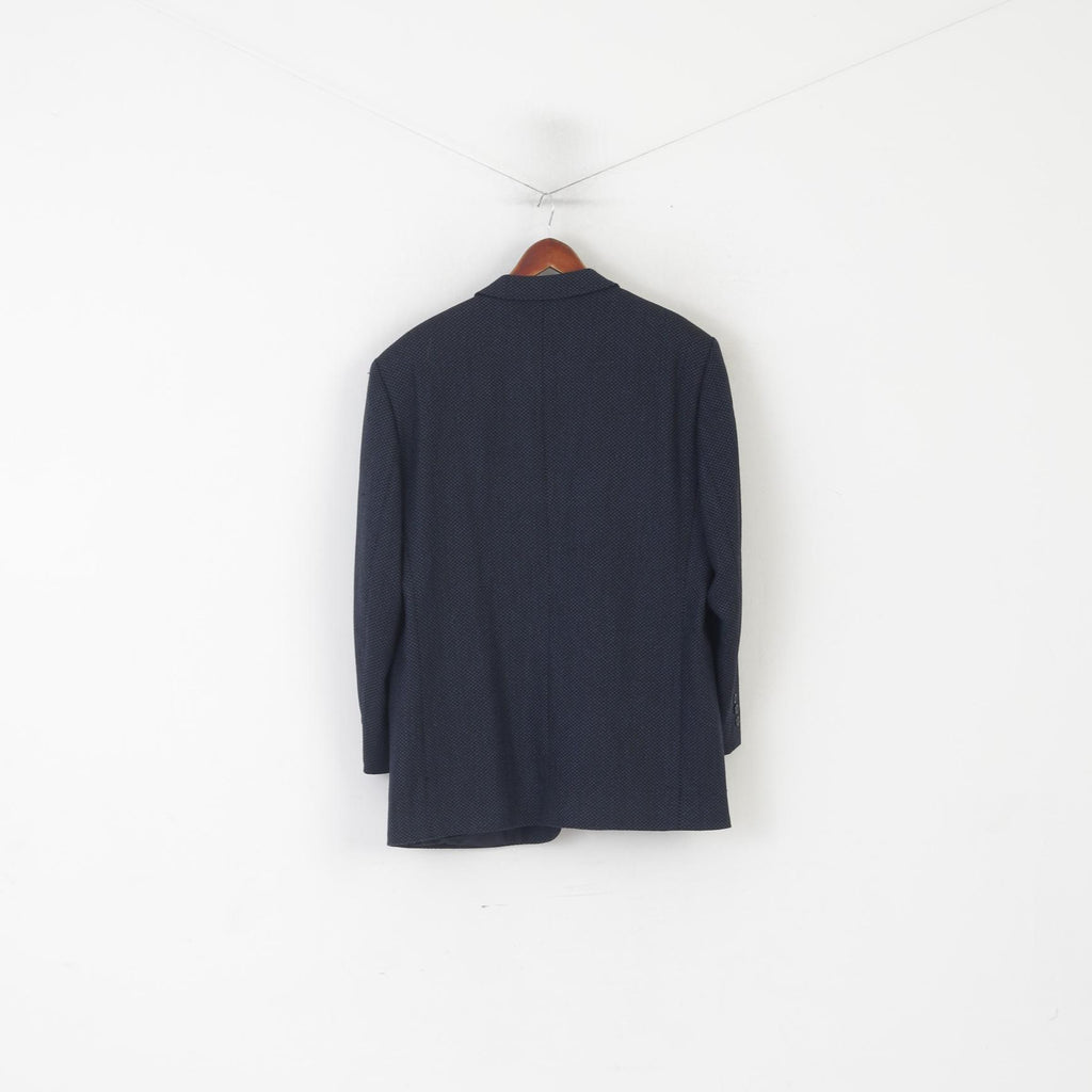 Ritex Men 42 Blazer Navy Wool Cashmere Vintage Switzerland Single Breasted Jacket