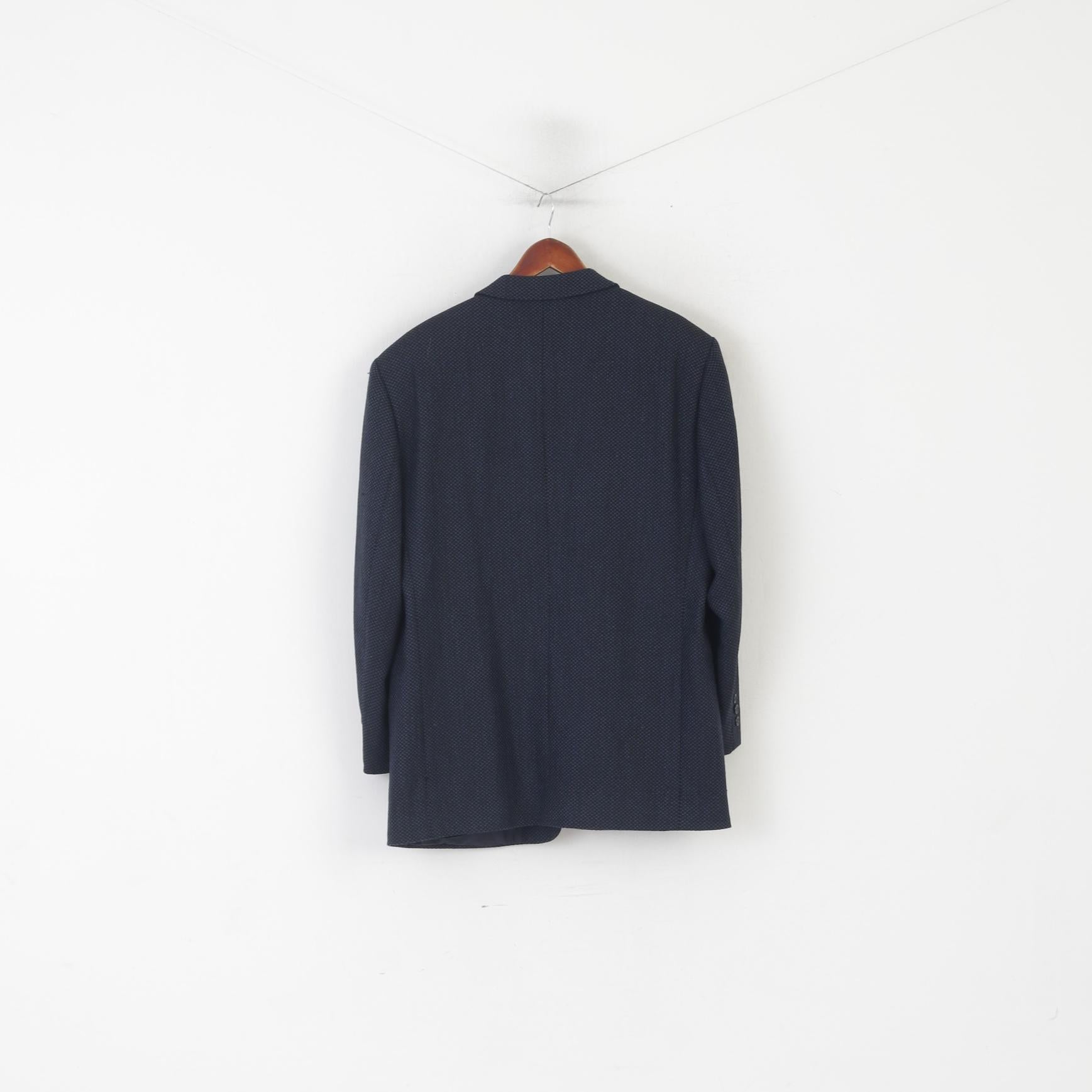 Ritex Men 42 Blazer Navy Wool Cashmere Vintage Switzerland Single Breasted Jacket