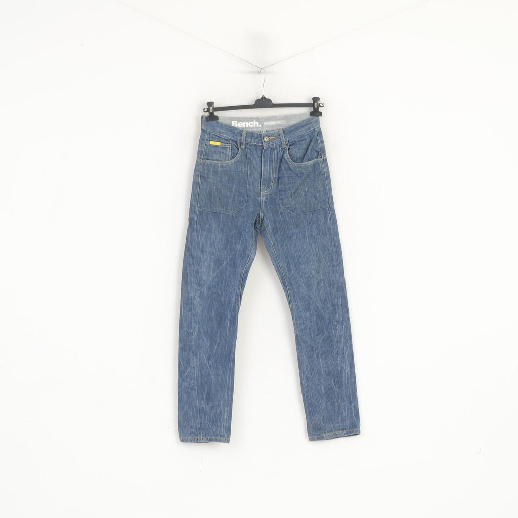 Bench Men 28 Jeans Trousers Blue Denim Cotton Marathon V2 Wash Pants