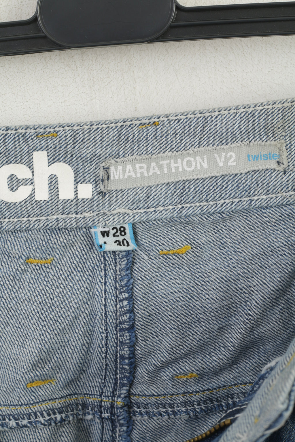Bench Men 28 Jeans Trousers Blue Denim Cotton Marathon V2 Wash Pants