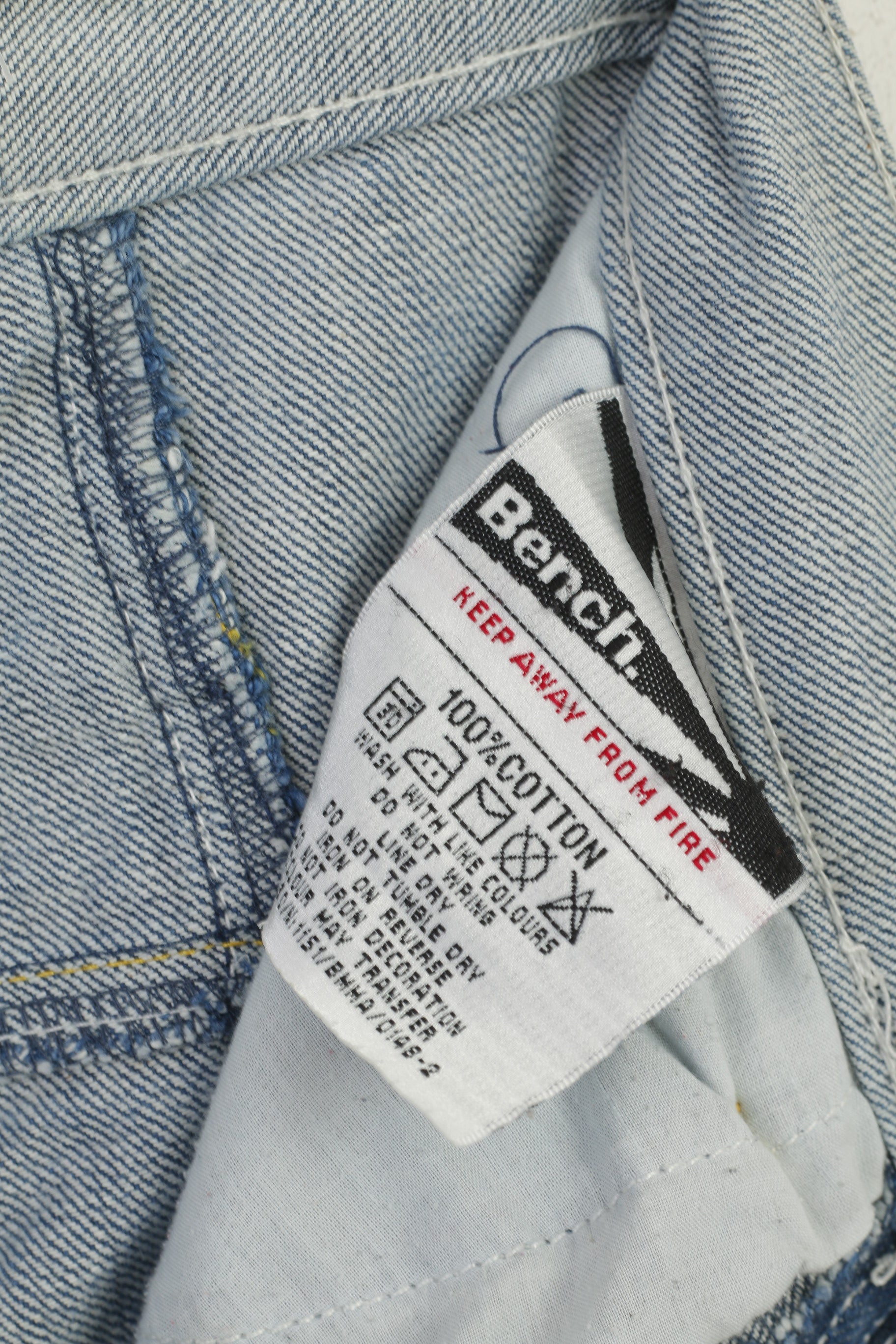 Bench Men 28 Jeans Trousers Blue Denim Cotton Marathon V2 Wash Pants