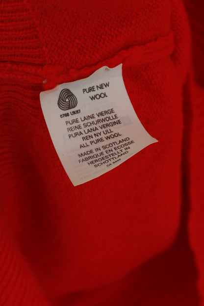 Golden Bear Jack Nicklaus Men 42 L Jumper Red Pure Wool V Neck Vintage Sweater