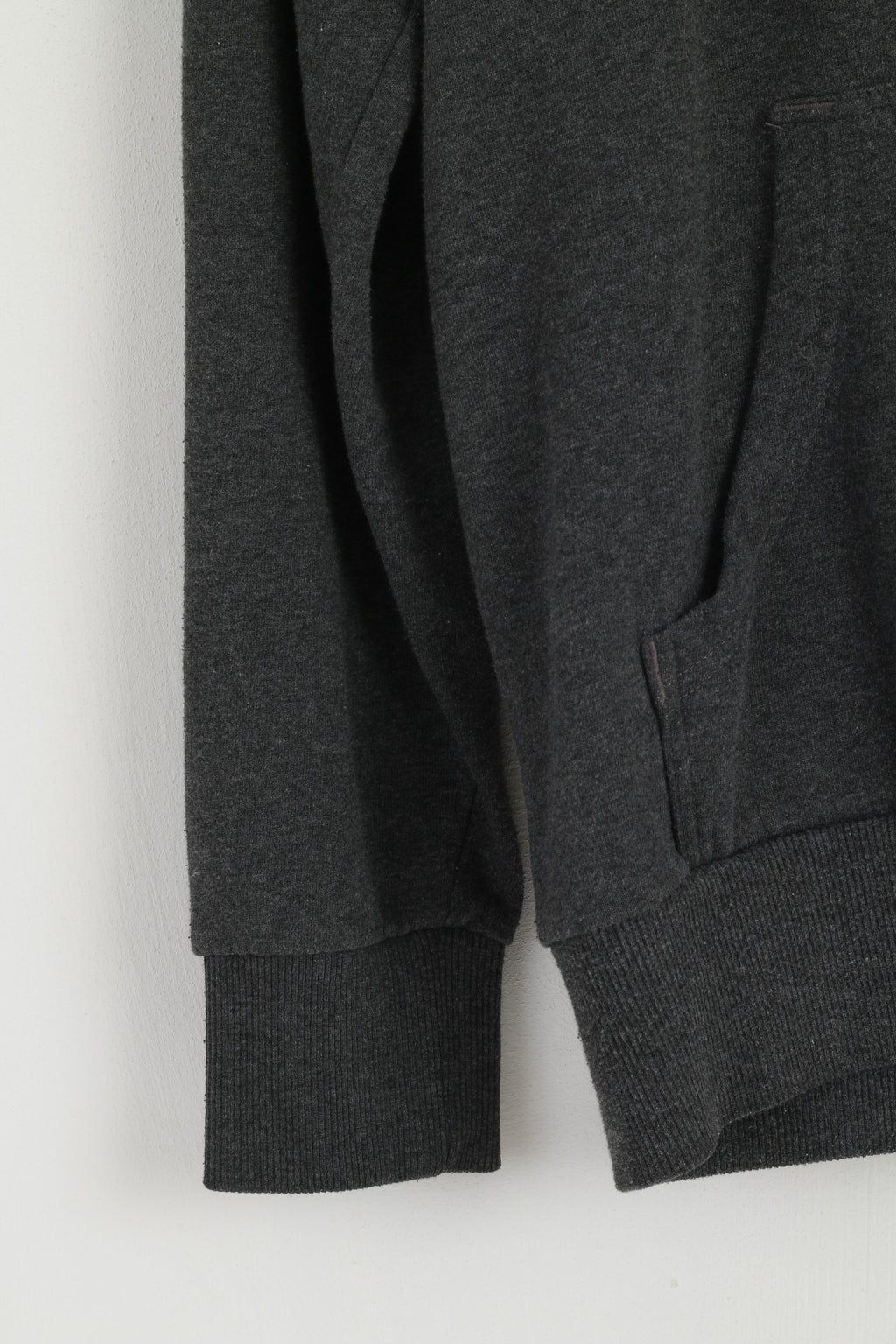 Sergio Tacchini Women M Sweatshirt Gray Cotton Hooded Pink Logo Sport Top