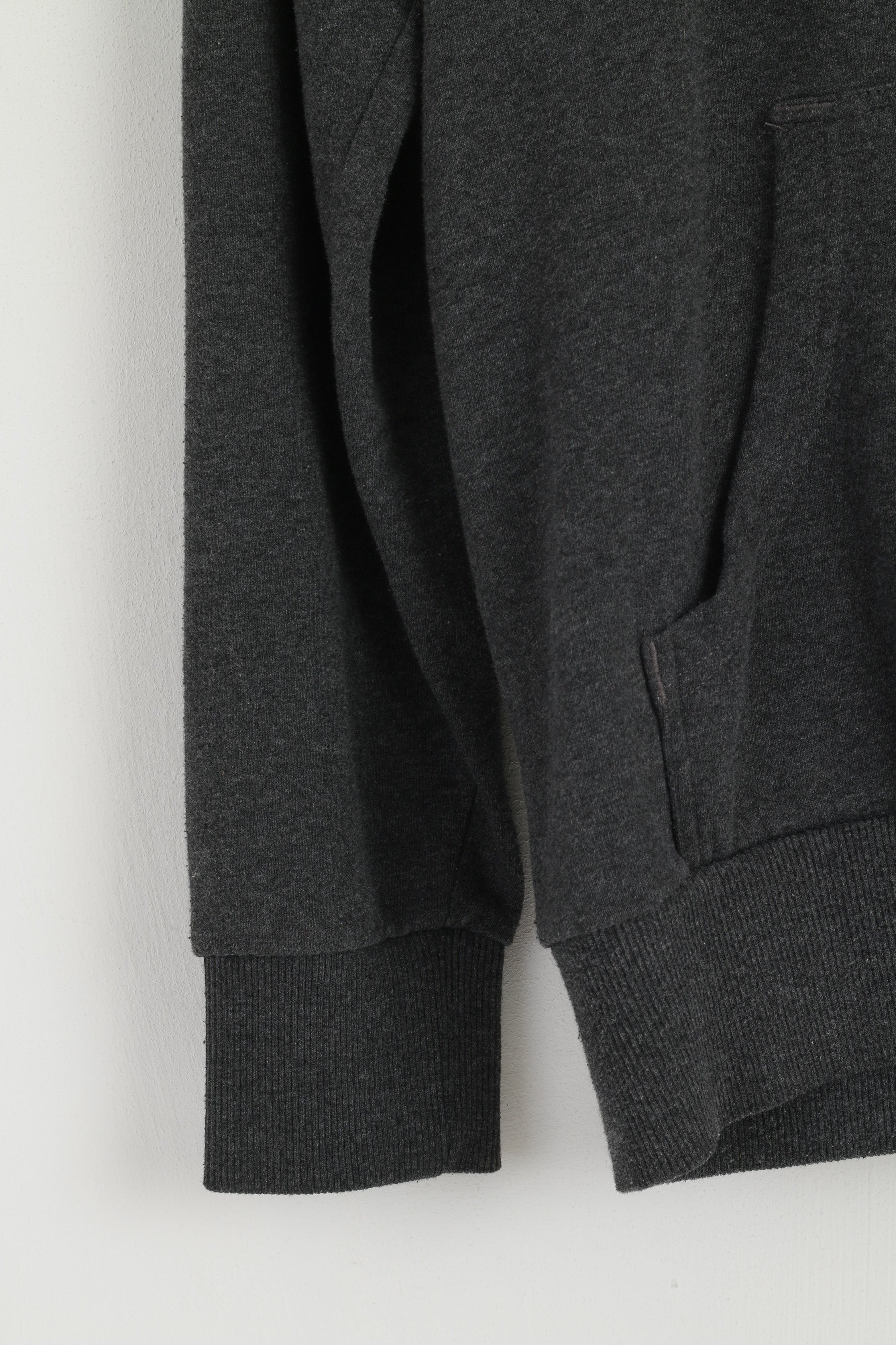 Sergio Tacchini Women M Sweatshirt Gray Cotton Hooded Pink Logo Sport Top