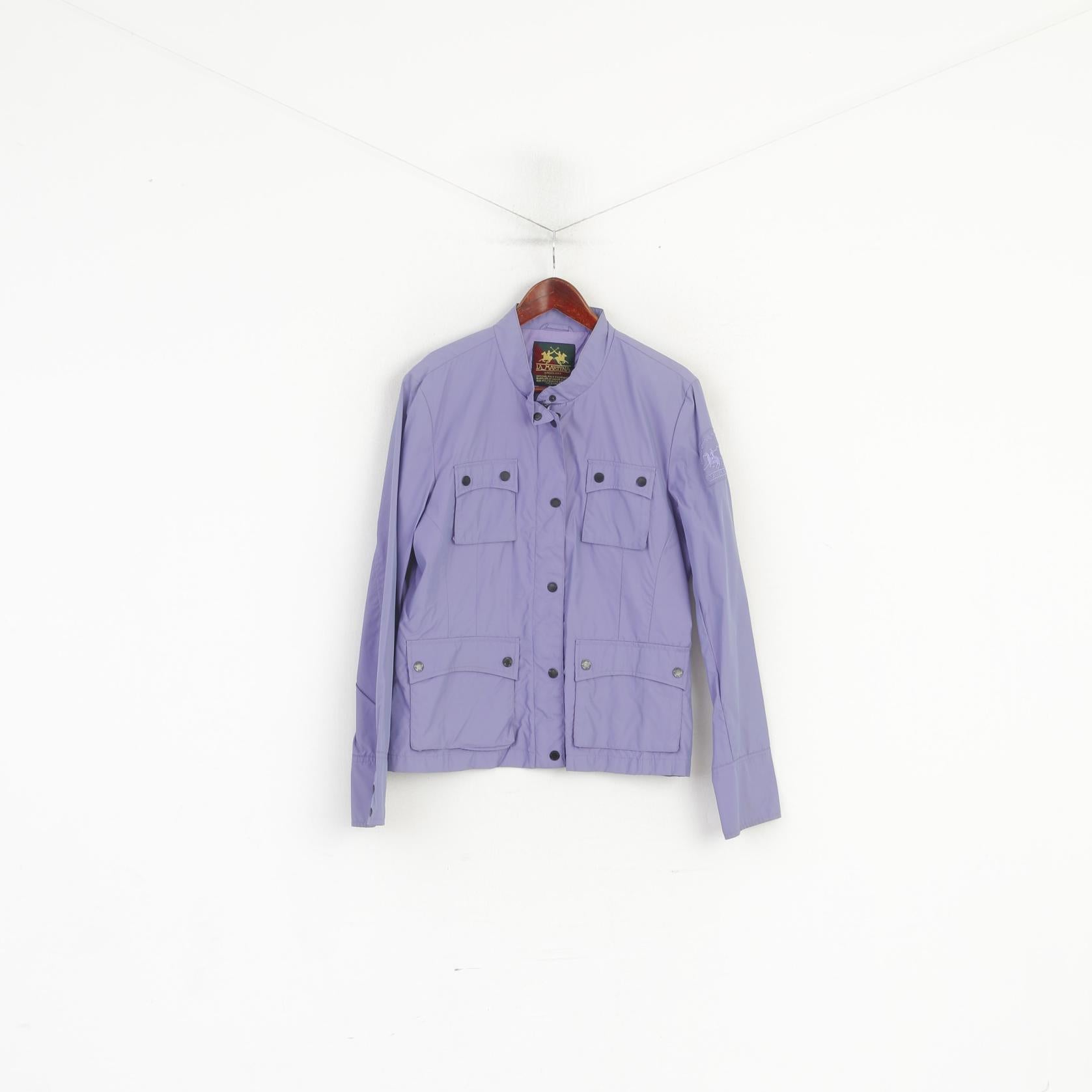 La Martina Saddlery Femme XL (M) Veste Violet Nylon Léger Polo Argentino Top