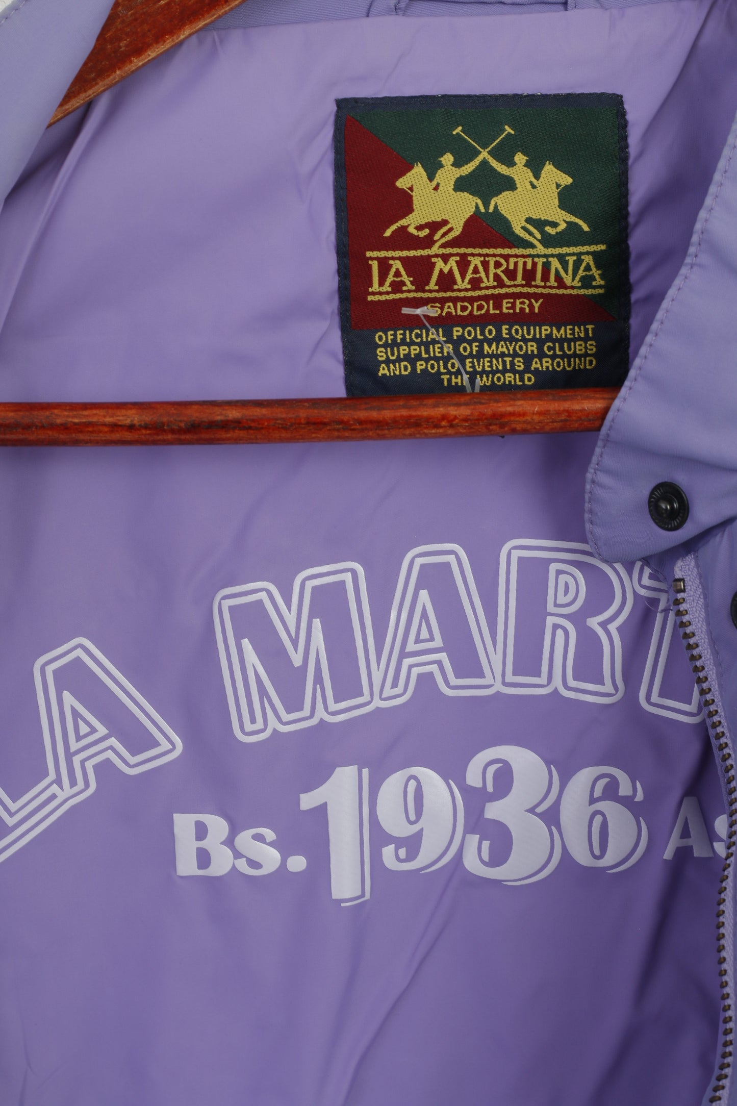 La Martina Saddlery Women XL (M) Jacket Purple Nylon Lightweight Polo Argentino Top
