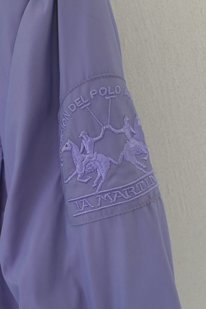 La Martina Saddlery Women XL (M) Jacket Purple Nylon Lightweight Polo Argentino Top