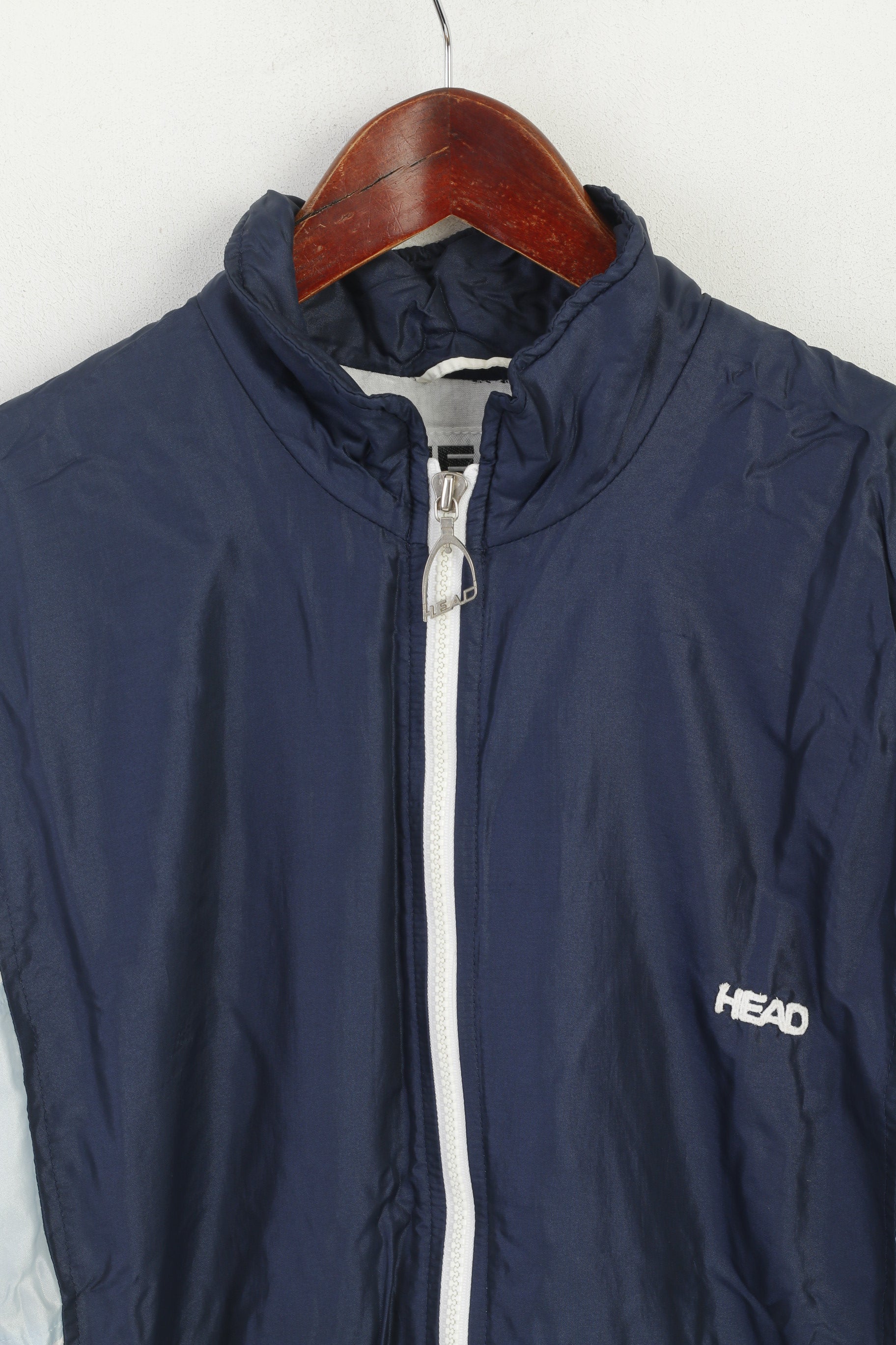 Head Women 34 S Veste Bleu Marine Vintage Brillant Sportswear Full Zip Track Top