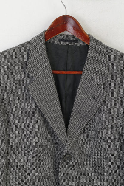 Lino Vierra Uomo 40 Blazer Grigio Pura Lana Giacca Vintage Monopetto Woolmark