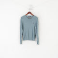 Polo by Ralph Lauren Men L Jumper Green Blue 100% Cotton V Neck Sweater