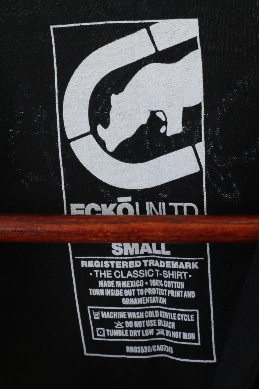 Ecko Unltd. T-shirt à col rond pour hommes et femmes, en coton noir, Design graphique