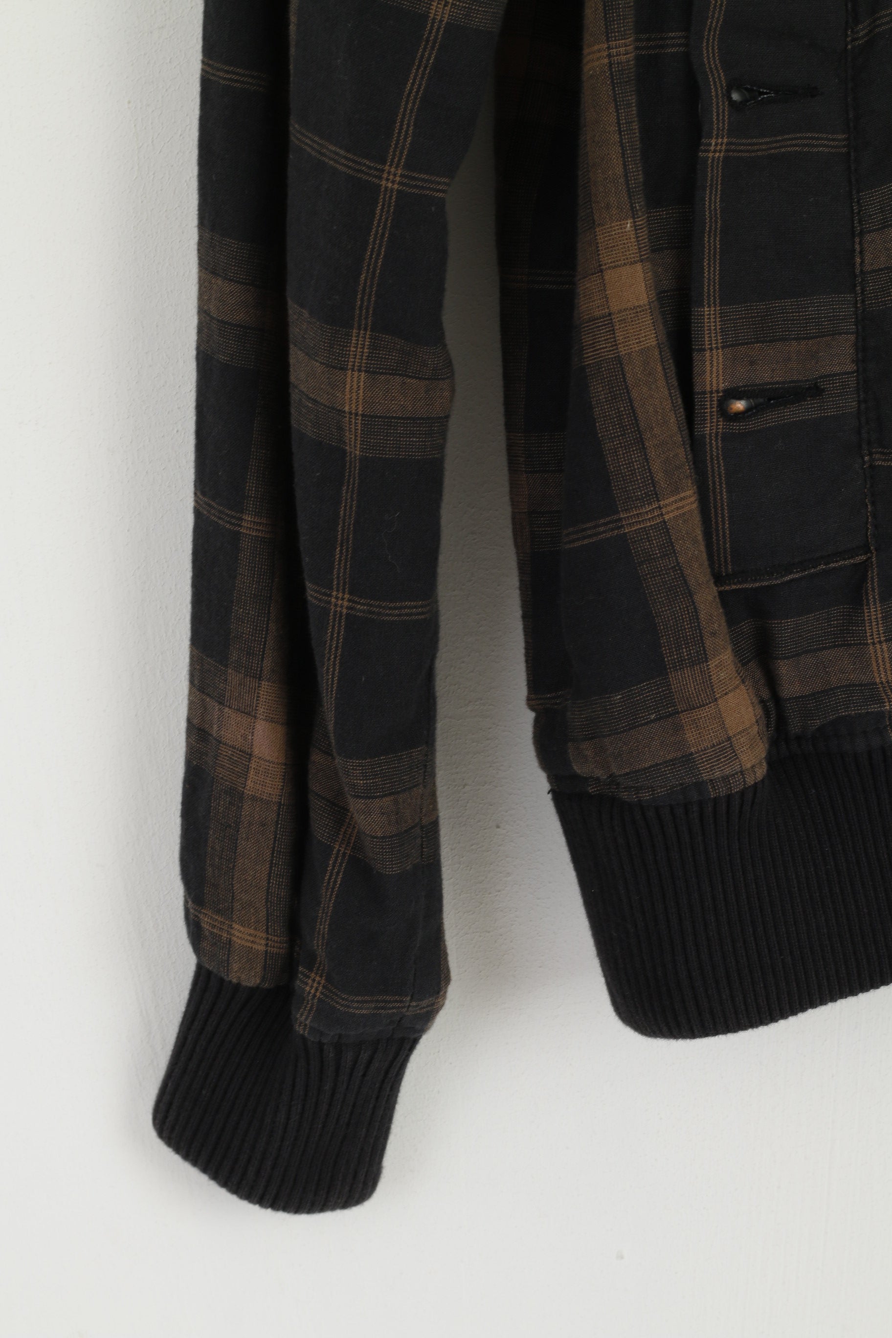 G-Star Raw Denim Femmes M Veste Marron Astron Check Bomber Manches Raglan Zip Up Top