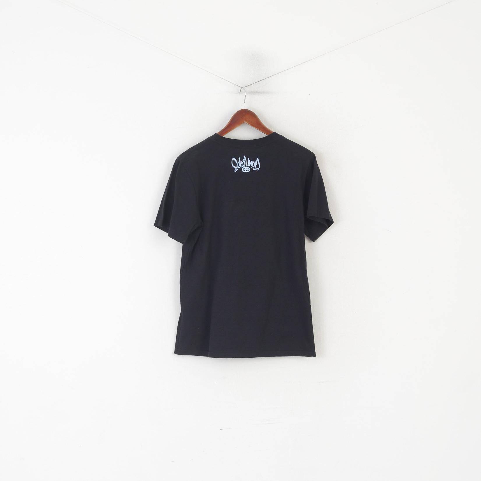 Ecko Unltd. T-shirt à col rond pour hommes et femmes, en coton noir, Design graphique