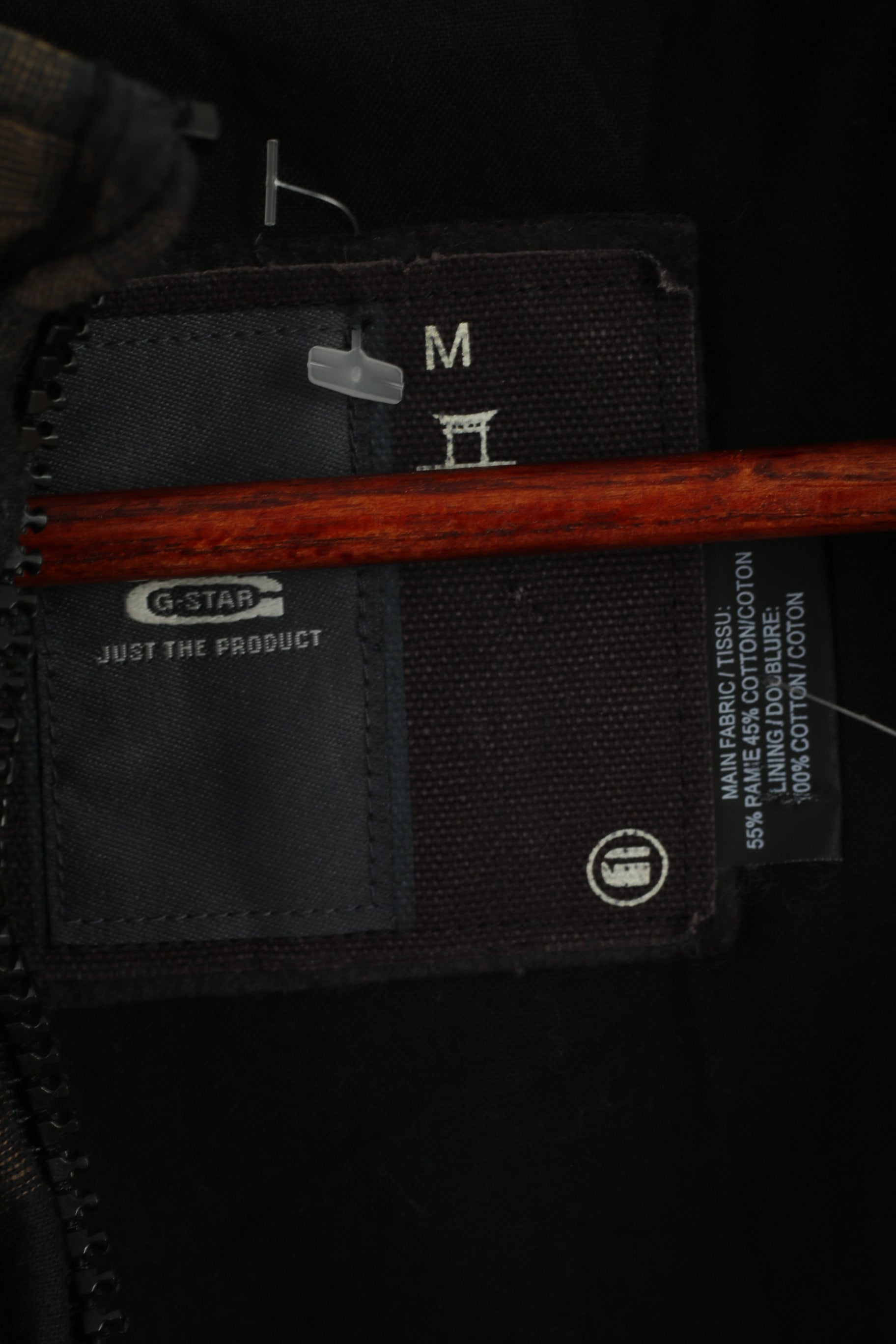 G-Star Raw Denim Femmes M Veste Marron Astron Check Bomber Manches Raglan Zip Up Top