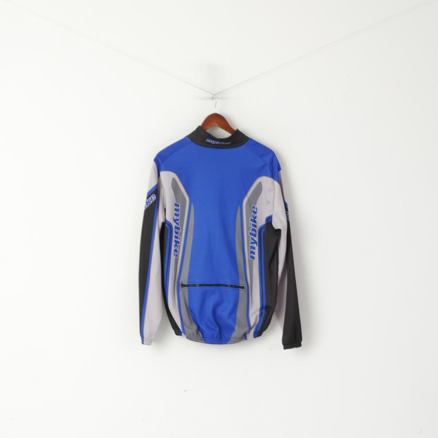 My Bike Men L Jacket Blue Cycling Zip Up Windstopper Marilena Model Top