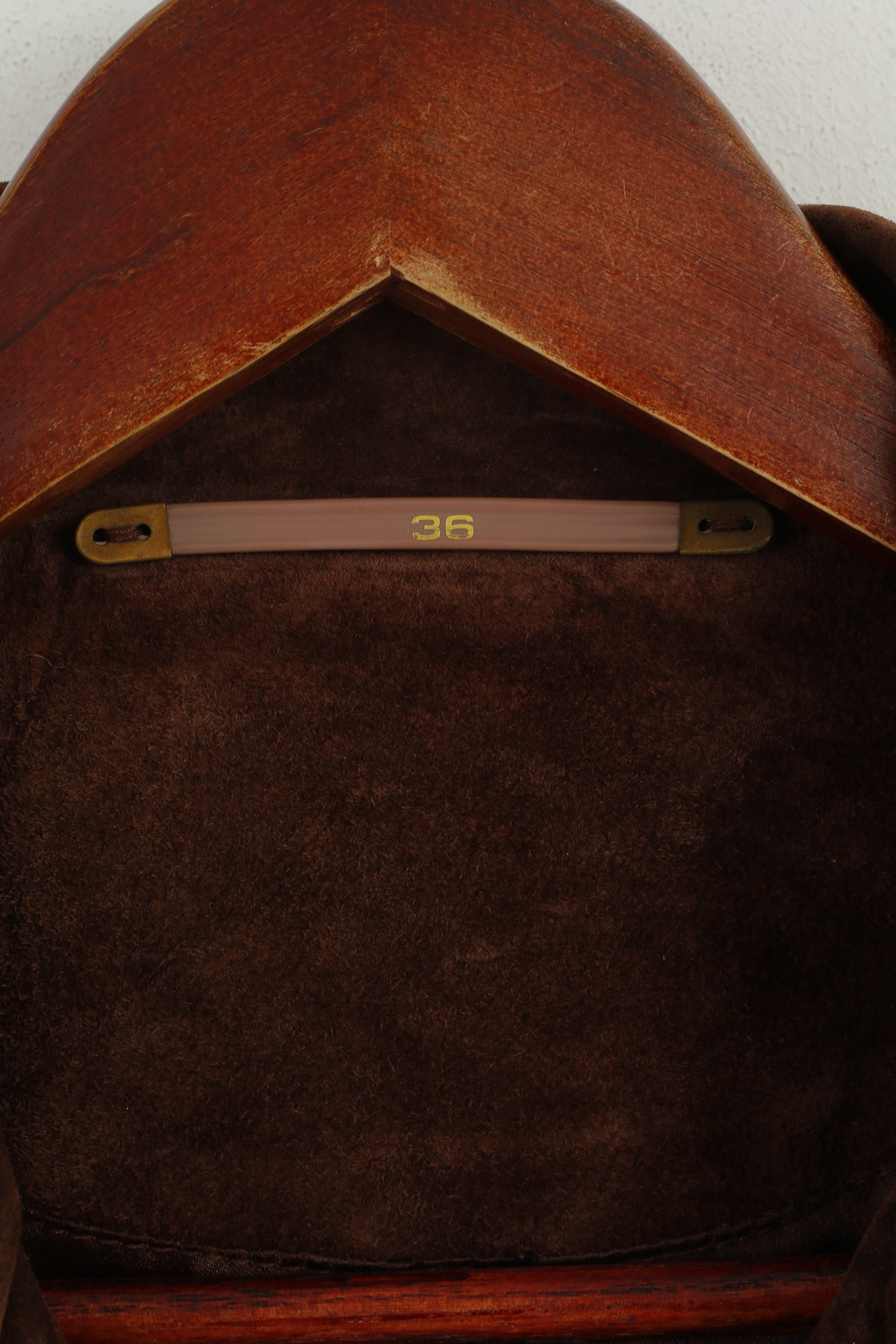 New Fast C&A Women 36 10 Vest Brown Leather Pig Suede Full Zipper Detailed Top