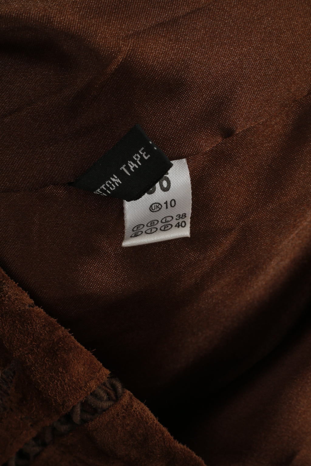 Nouveau Fast C&amp;A Femmes 36 10 Gilet En Cuir Marron En Daim De Porc Fermeture Éclair Complète Haut Détaillé