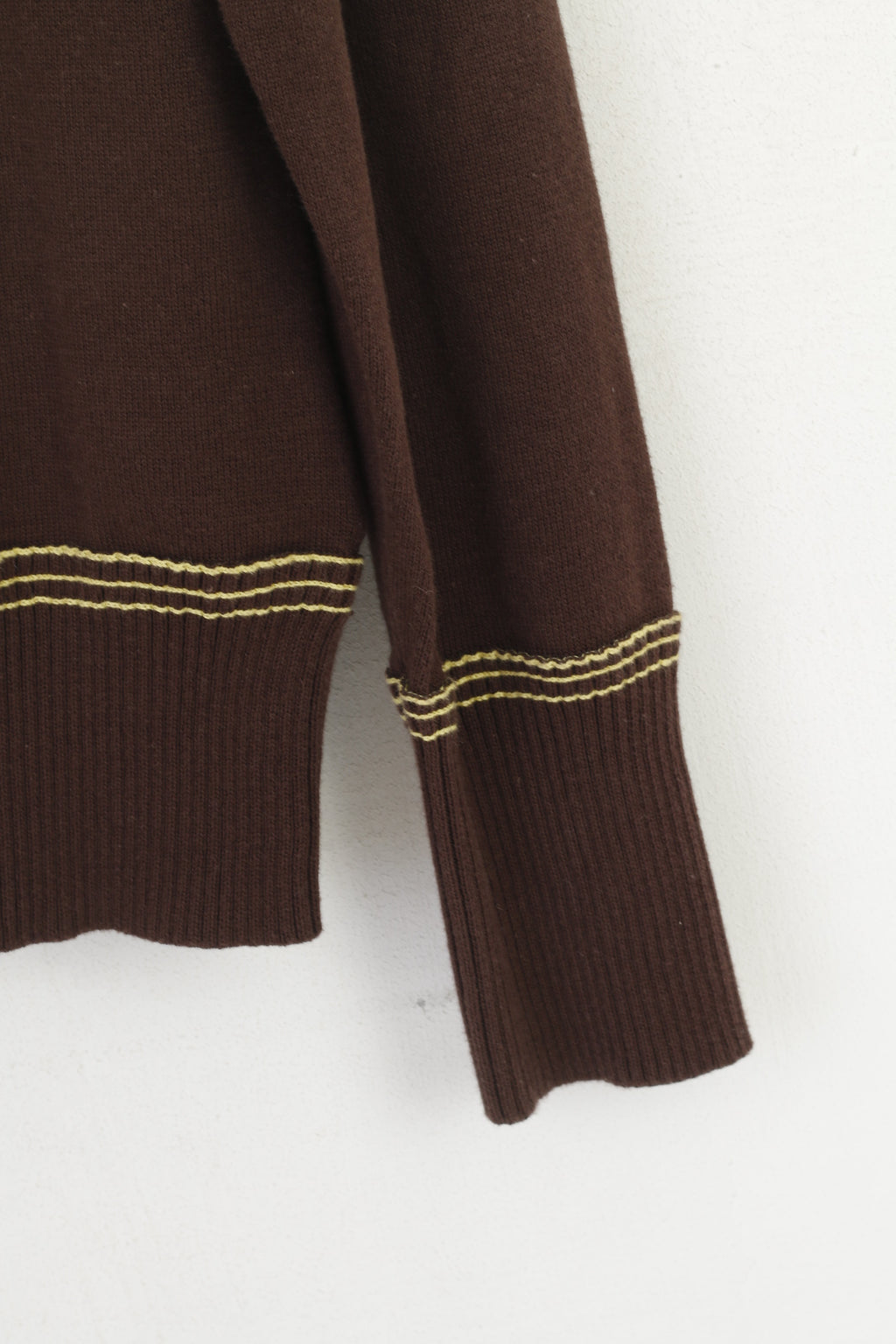 Duck and Cover Men M Jumper Brown Cotton Pocket Classic Plain Sweater