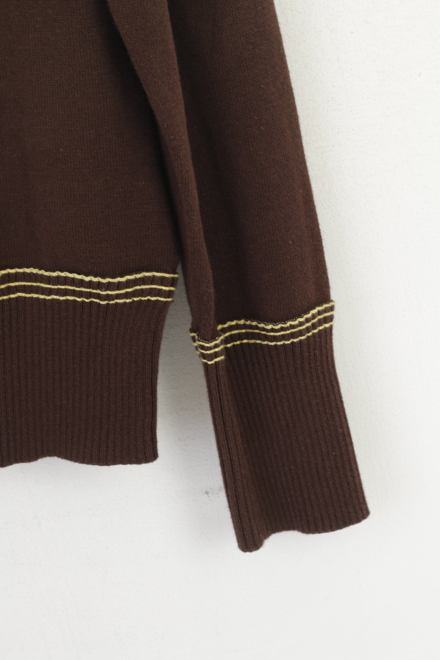 Duck and Cover Men M Jumper Brown Cotton Pocket Classic Plain Sweater
