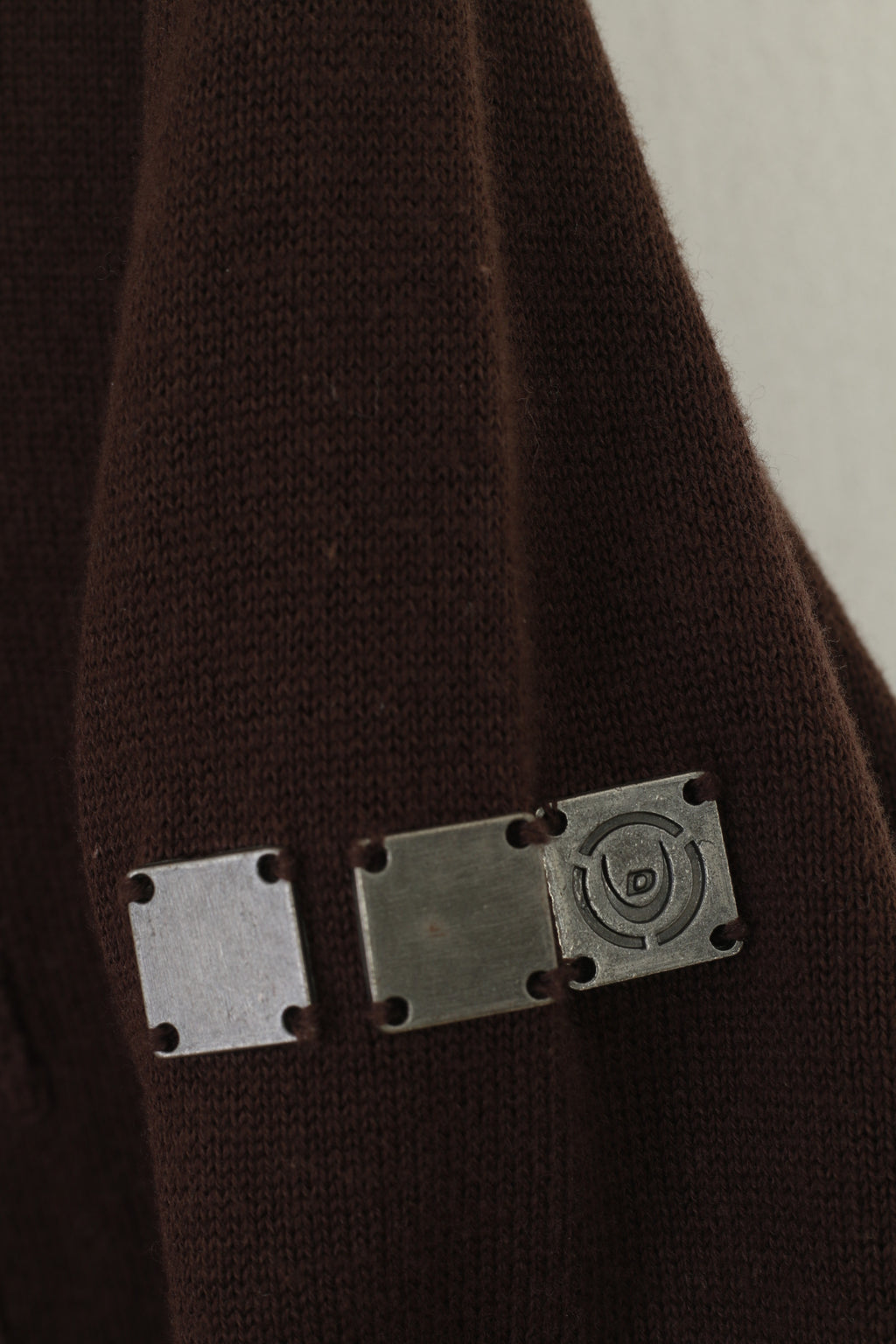 Duck and Cover Men M Jumper Brown Cotton Pocket Classic Plain Sweater